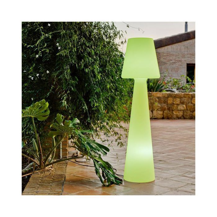 Luminária de chão externa Lola Multicolor Wireless Multicolor LED em polietileno, branca.
