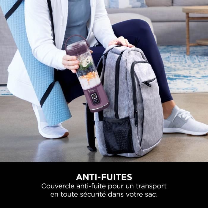 Frullatore portatile Ninja Blast - BC151EUPR - Ciotola da 530 ml - Autonomia della batteria di 2 ore - Senza fili - Senza BPA - Viola