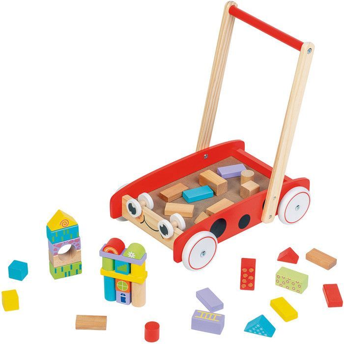 Houten speelgoed - Merkloos - A2203156 - Loopkar - 40 stuks - Meerkleurig