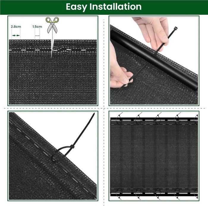 Pantalla de privacidad WOLTU, valla de jardín exterior de HDPE de 280 g/m², protección contra el sol, el viento y los rayos UV, 1,8 x 15 m, antracita W0UETT0100