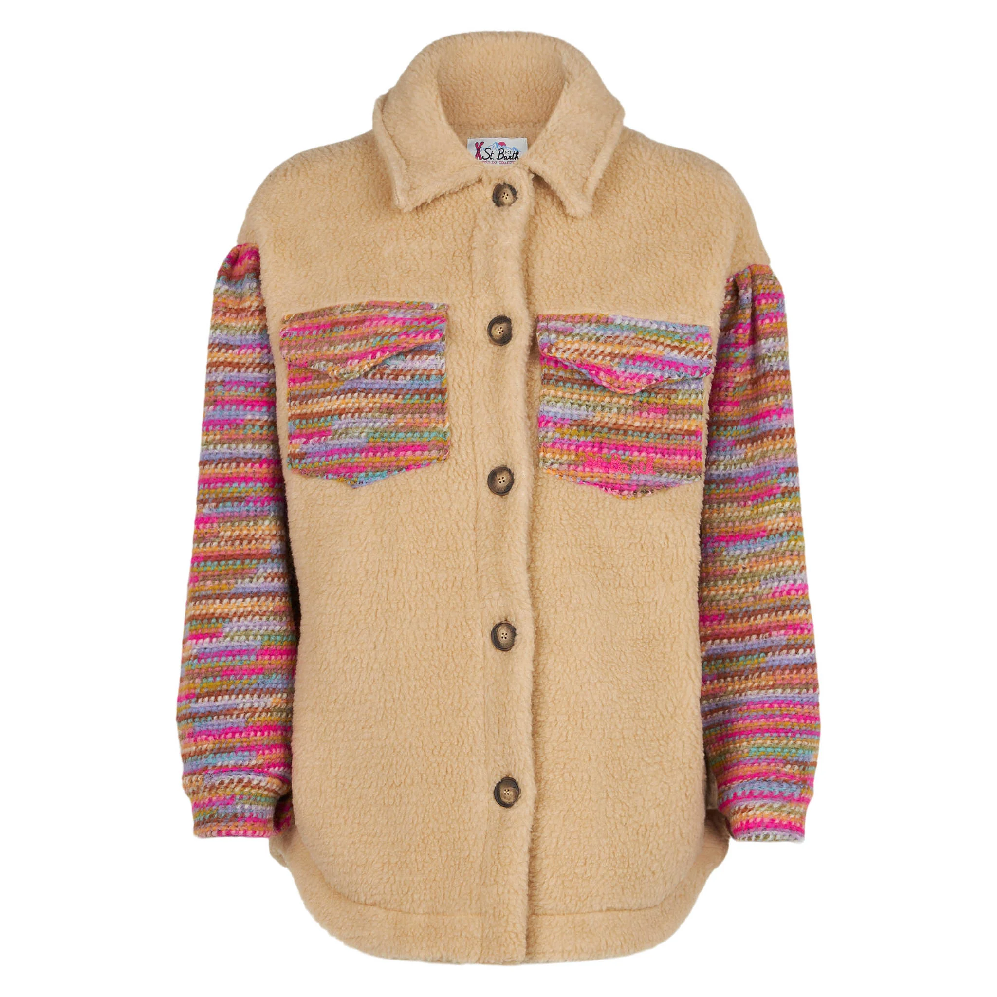 Surchemise sherpa pour femme avec détails en crochet