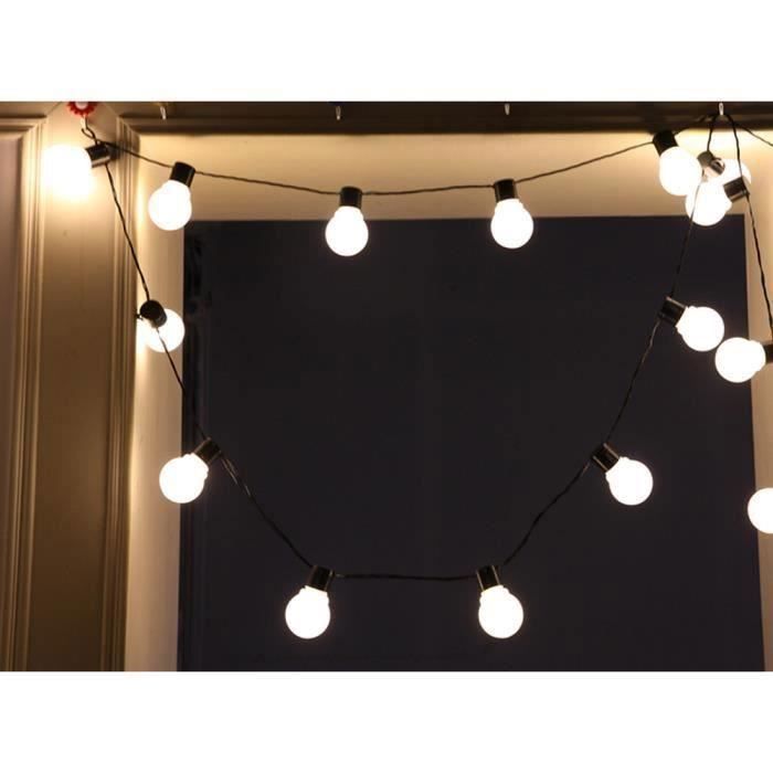 Guirlande Exterieur Guinguette, 5m Guirlandes Lumineuses, 5CM Grosse Boule Ampoule, Décoration Intérieur et Extérieur Label
