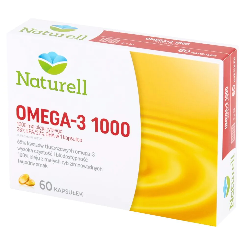 Naturell Omega-3, Olej z ryb 1000 mg, Kapsułki