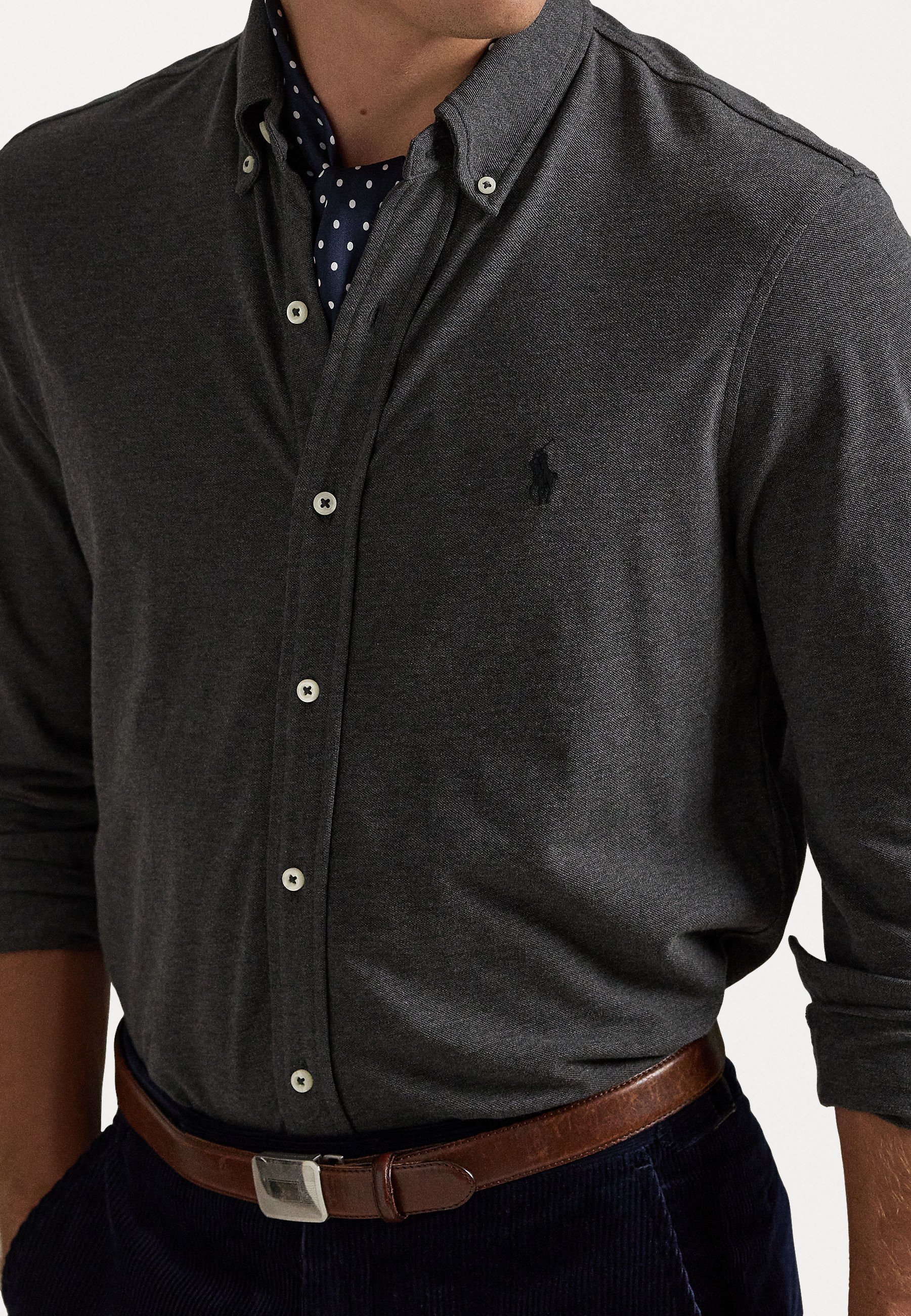 Polo Ralph Lauren FEDERWEICHES MESH-SHIRT - Hemd - Windsor Heather