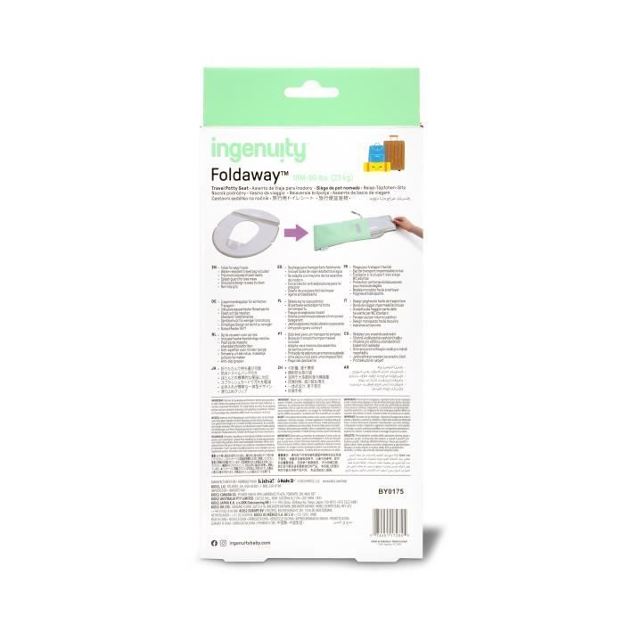 INGENUITY Riduttore universale per sedile WC portatile per bambini e neonati, ideale per viaggi o spostamenti. Include una borsa per il trasporto ed è pieghevole.