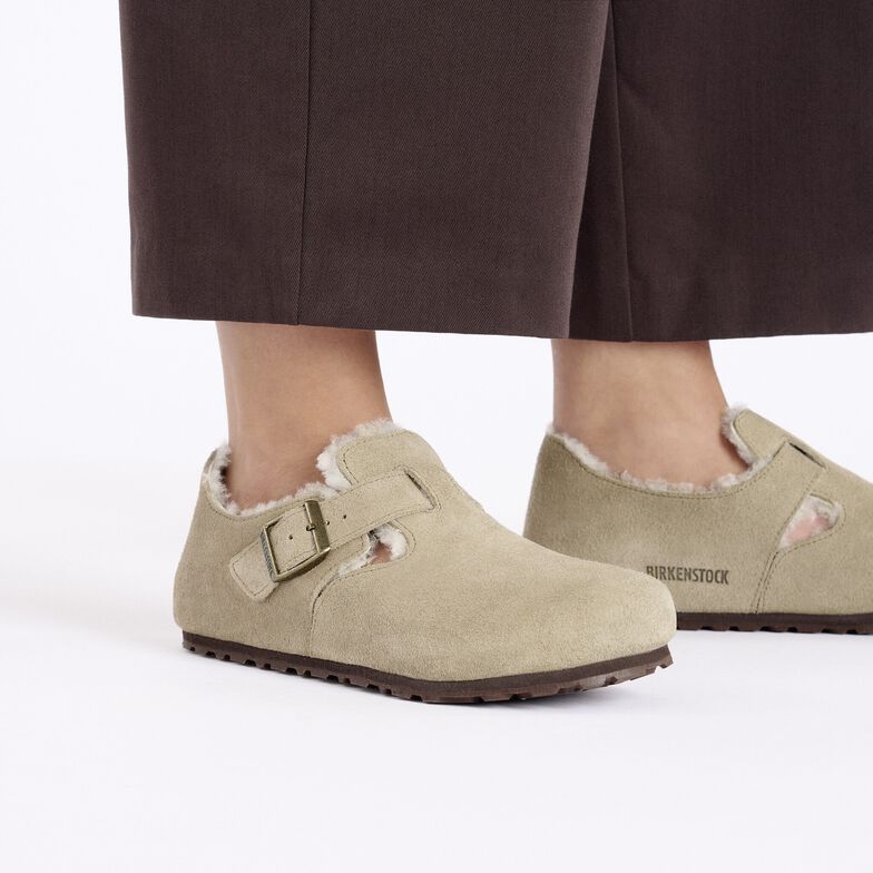 London pelliccia di agnello Pelle scamosciata - Taupe Taupe
