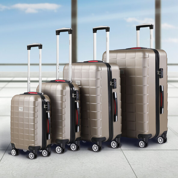Exopack hard-shell suitcase set, champagne