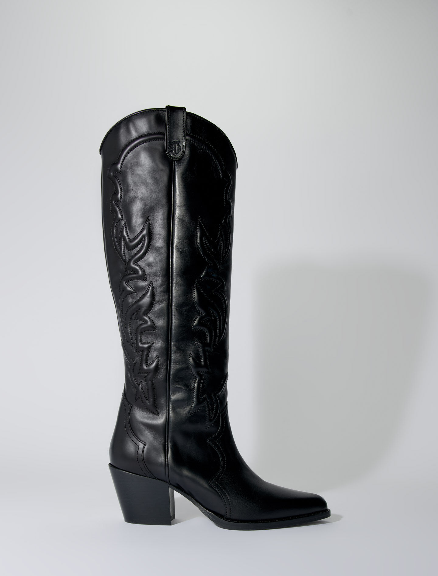 Ghete Western din piele - Negre
