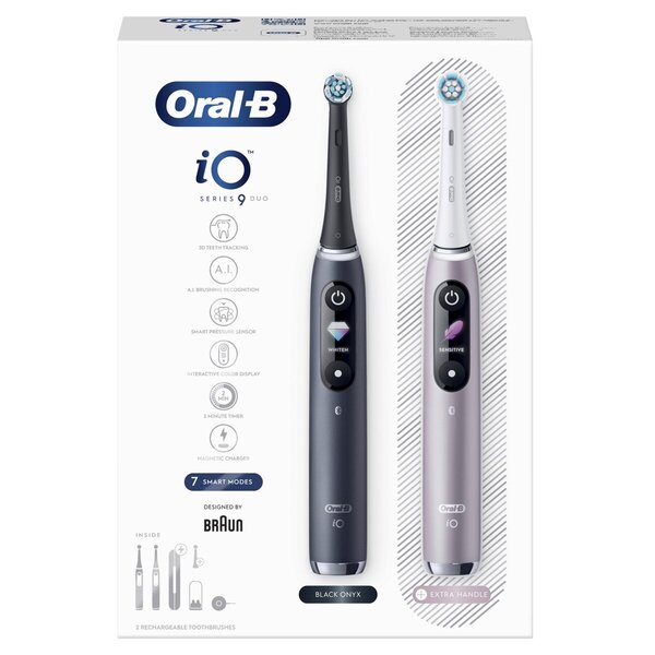 Oral-B iO Series 9 Duo Electric Toothbrushes<br>black, pink, 2 pieces