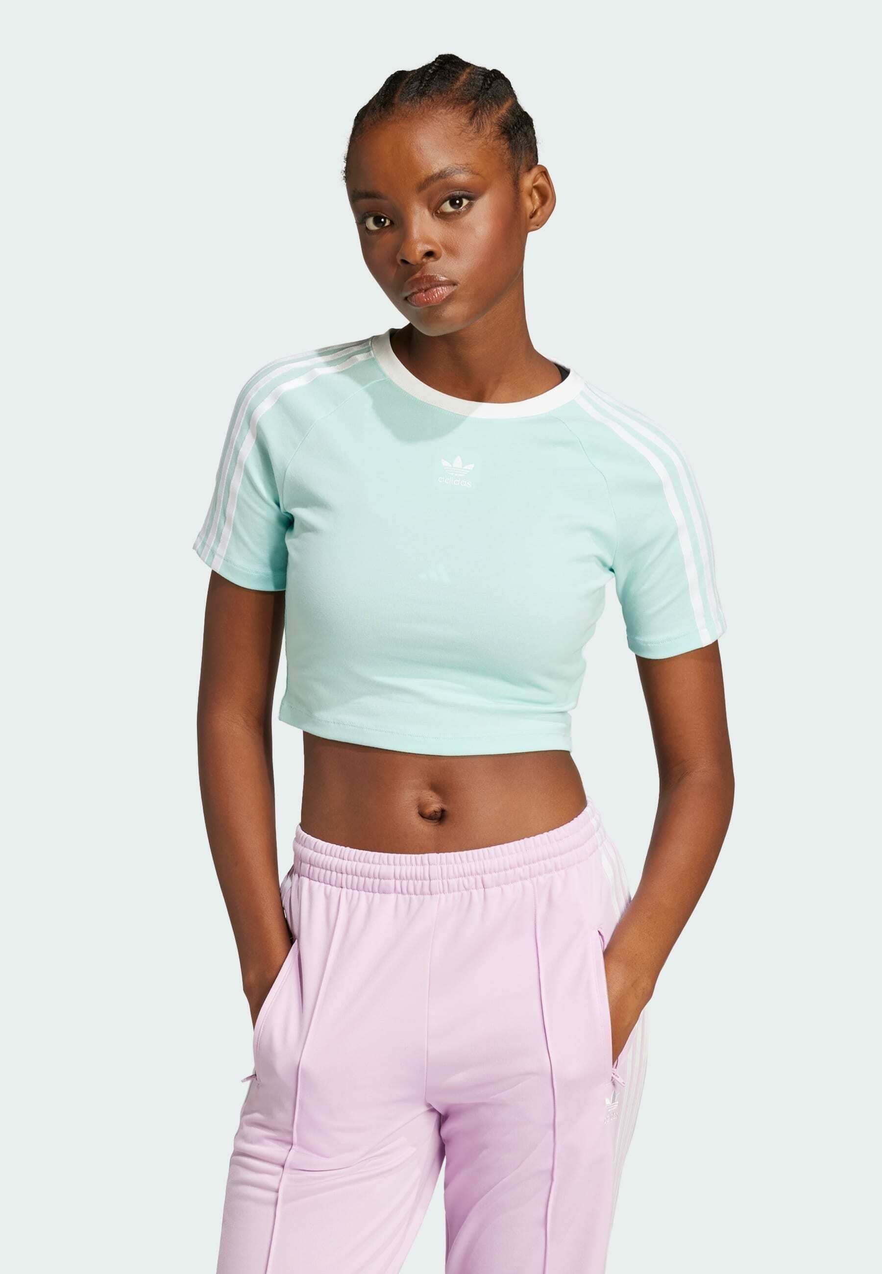 adidas Originals 3-STRIPES BABY - Print-T-Shirt - halbglänzendes Aqua