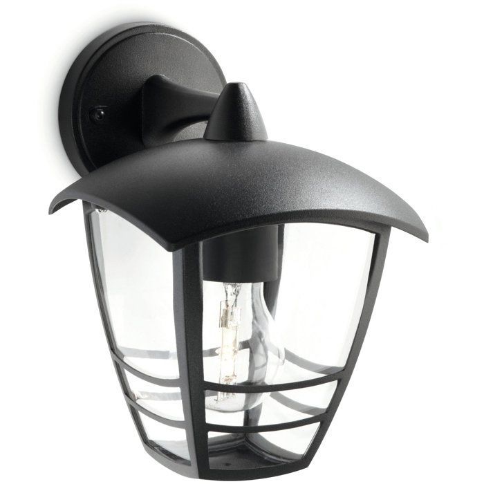 Aplique de pared exterior - PHILIPS - Creek - Orientación hacia abajo - Negro - IP44