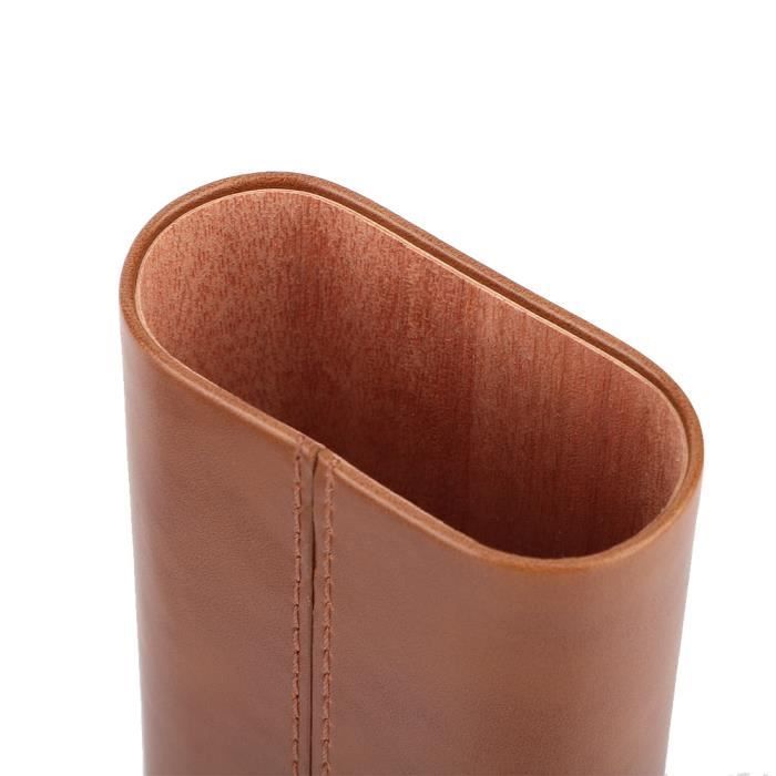 Caja para puros HURRISE, estuche portátil de cuero para puros, humidor forrado en madera de cedro con cortador (para 3 puros)