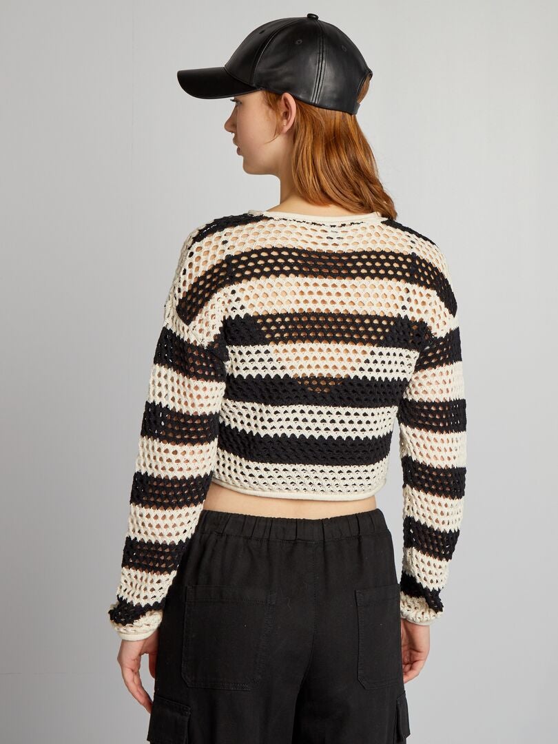 Jersey de punto calado - negro