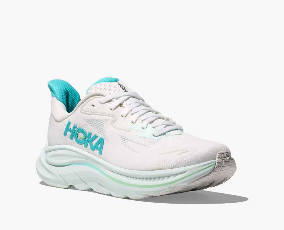 HOKA Clifton 10 Wit / Cielo Blauw