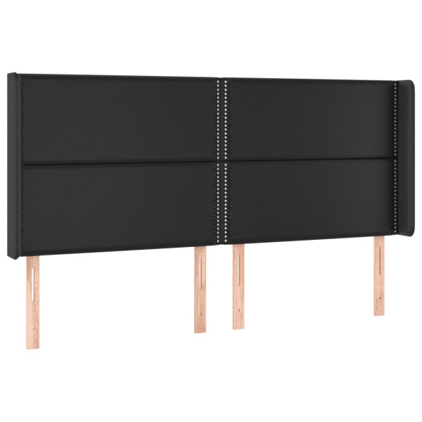 Wezgłowie Czarny 163 x 16 x 118/128 cm Sztuczna skóra vidaXL