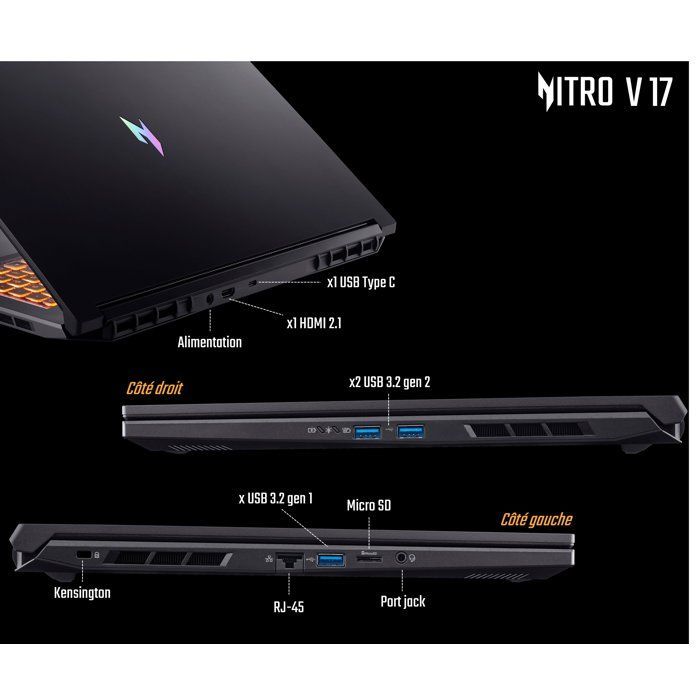 PC Portable Gamer ACER Nitro V 17 : Win 11 - 17.3