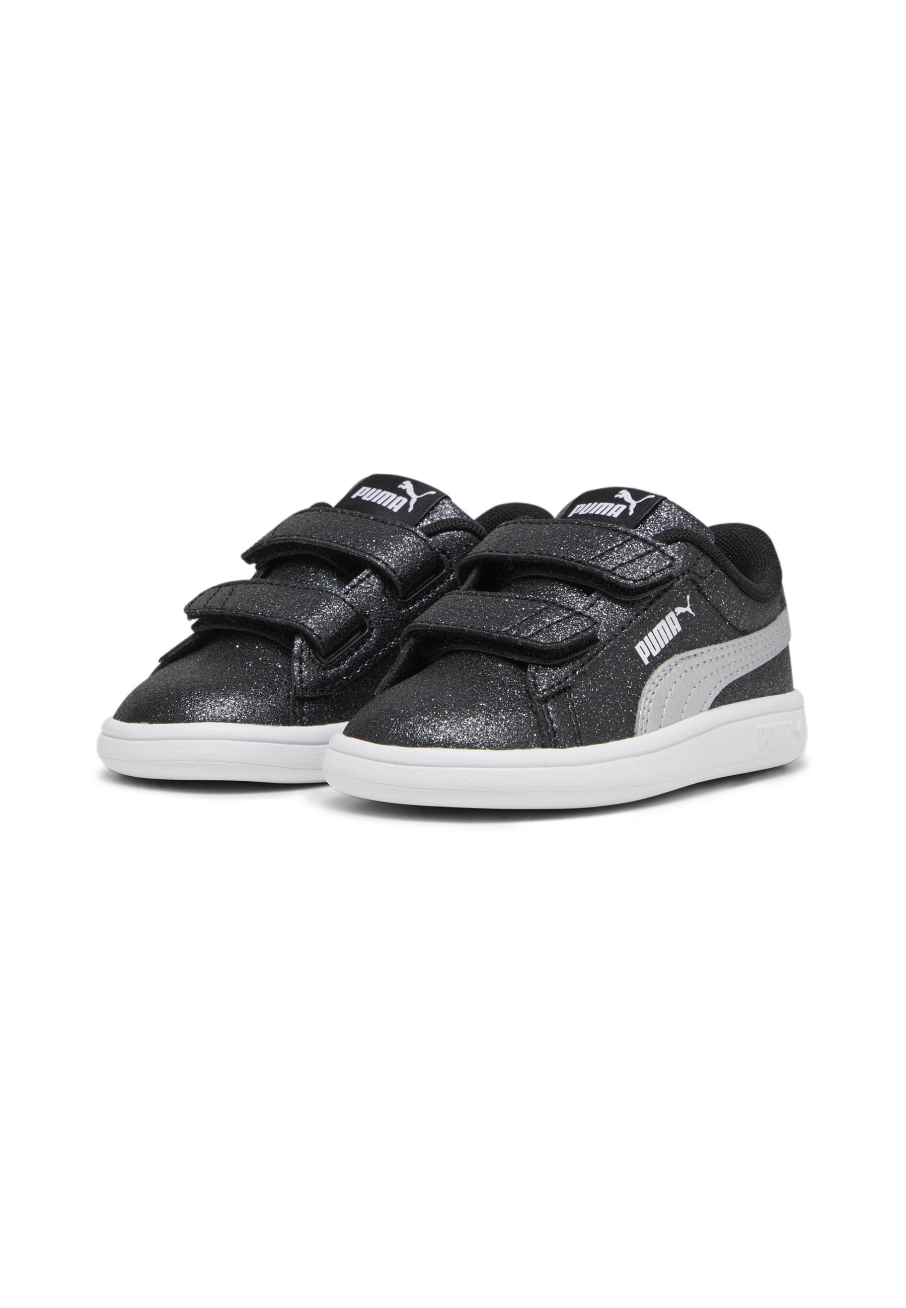 Puma SMASH 3.0 GLITZ GLAM - Babyschoenen - Puma zwart, Puma zilver, Puma wit