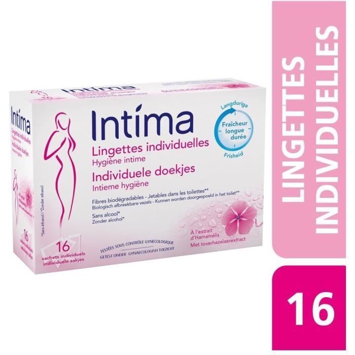 INTIMA Étui de 16 lingettes individuelles intimes