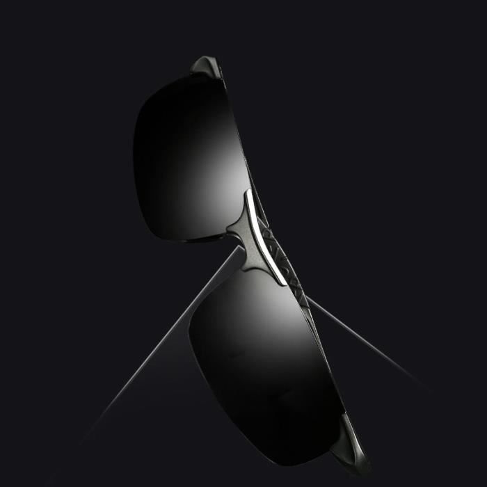 Gafas de sol para hombre, aluminio y magnesio, para conducir al aire libre, polarizadas, modernas, color negro.