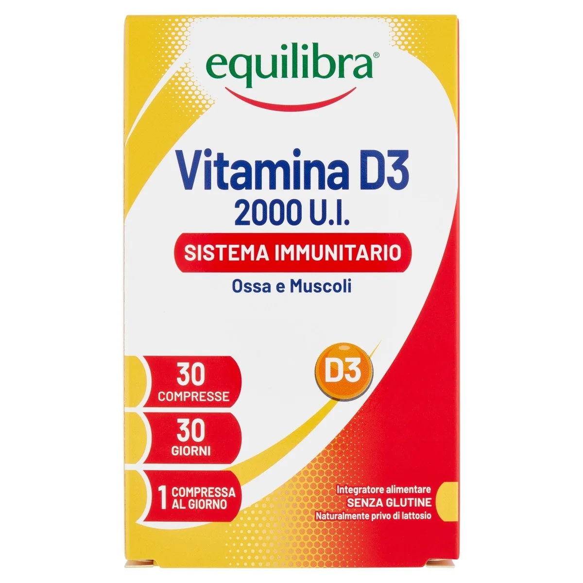 EQUILIBRA Equilibra Vitamine D3 2000 IE 30 tabletten Voedingssupplement voor het immuunsysteem