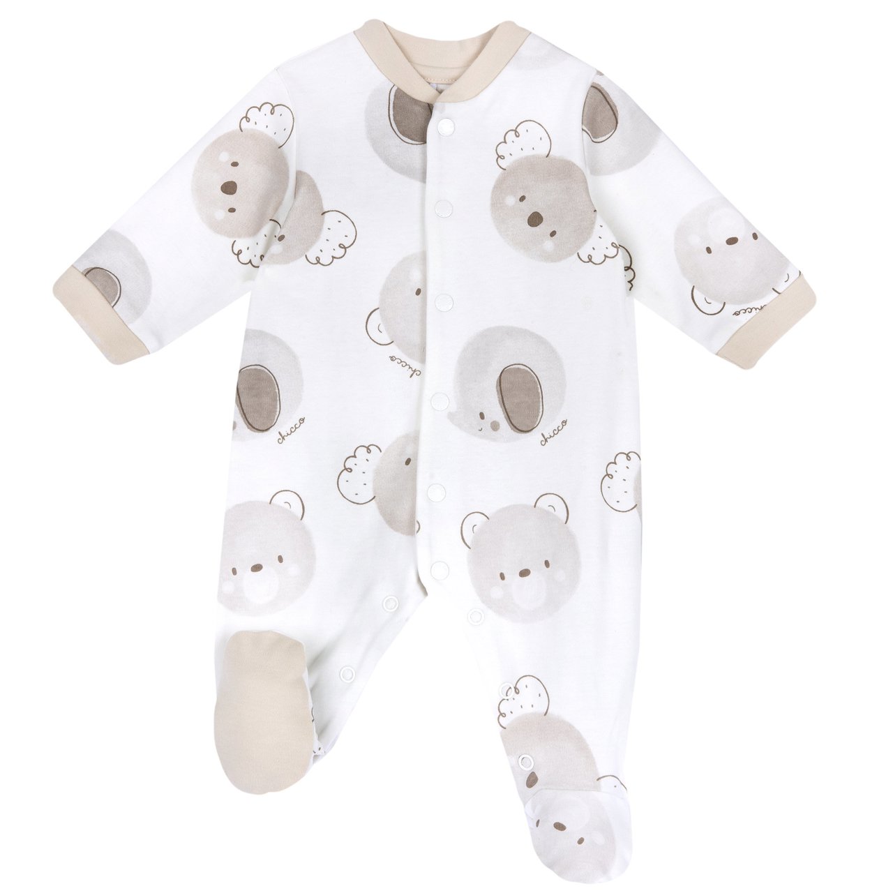 Pyjama beige à imprimé animal