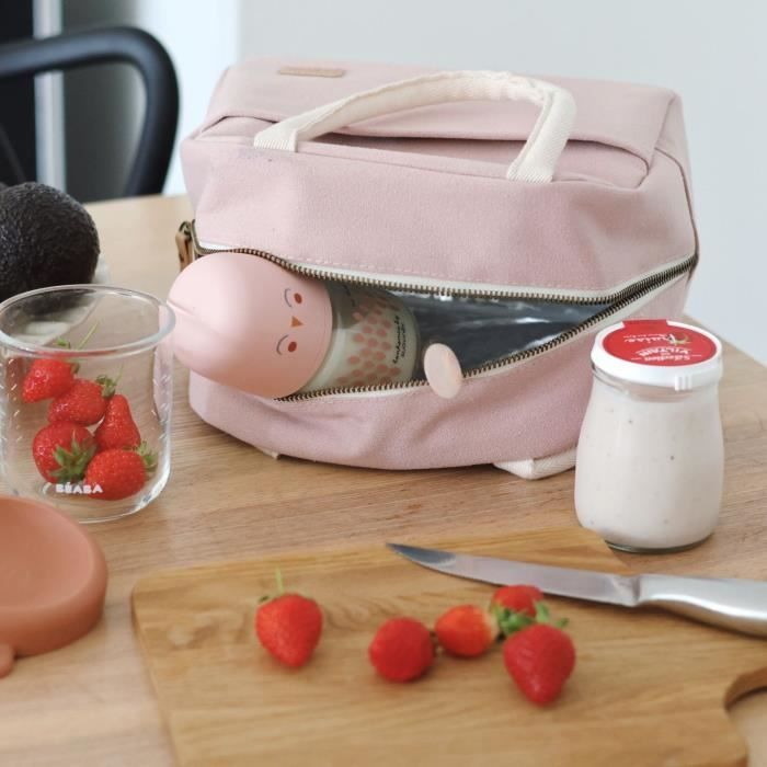 Borsa termica per il pranzo color rosa cipria
