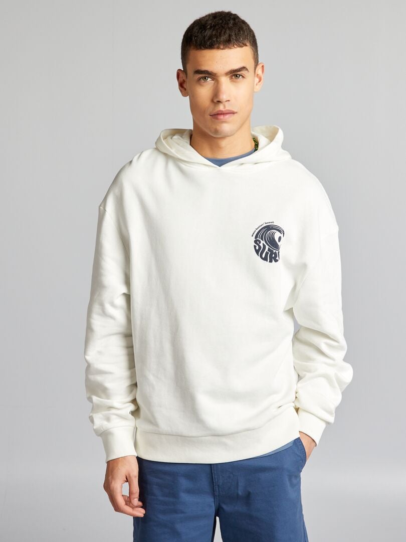 Bedrukte hoodie - WIT