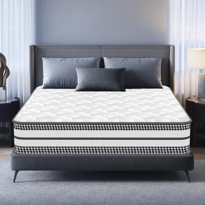 Colchón de 90x200 cm - 26 cm de grosor - Certificado Oeko-Tex® - Ultratranspirable - Espuma viscoelástica - Confort ergonómico de 9 zonas HR - Duradero
