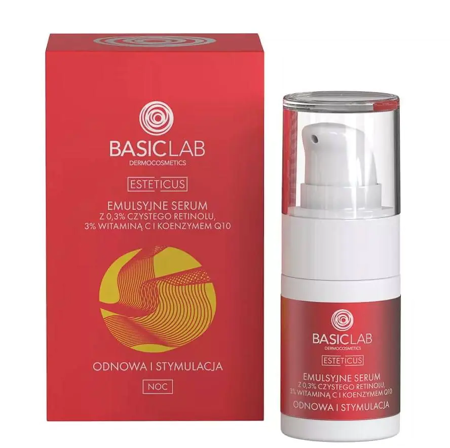 BasicLab Esteticus Emulsyjne serum z retinolem 0,3% i witaminą C 3%