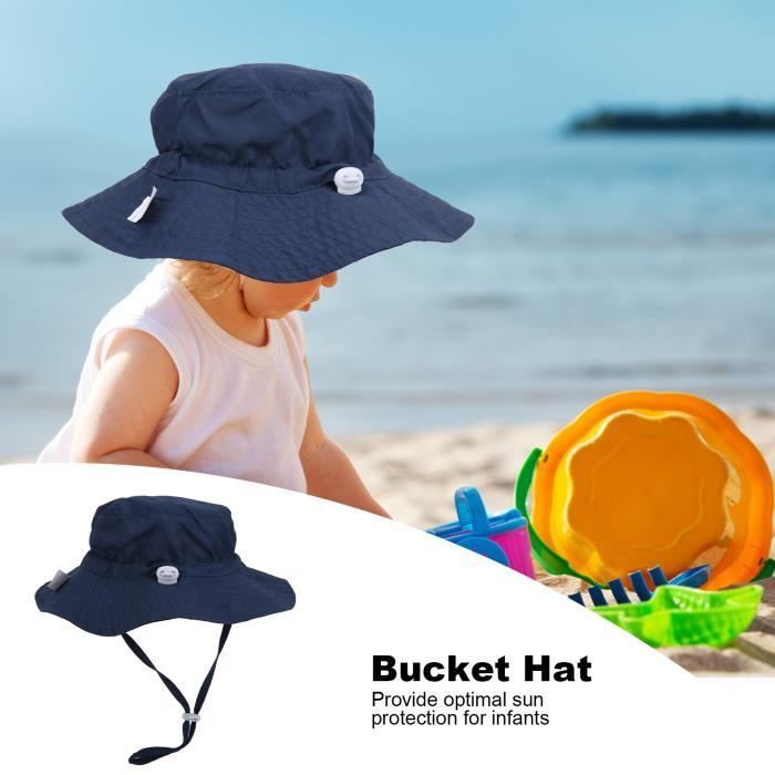 SALALIS Cappello a secchiello unisex per bambini, neonati o bambine - Blu scuro - Casual