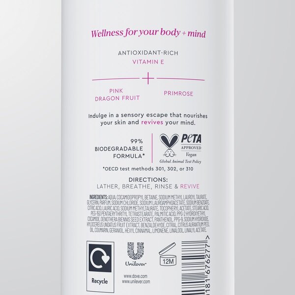Dove dusjkrem for kropp og sinn, dragefrukt, 350 ml