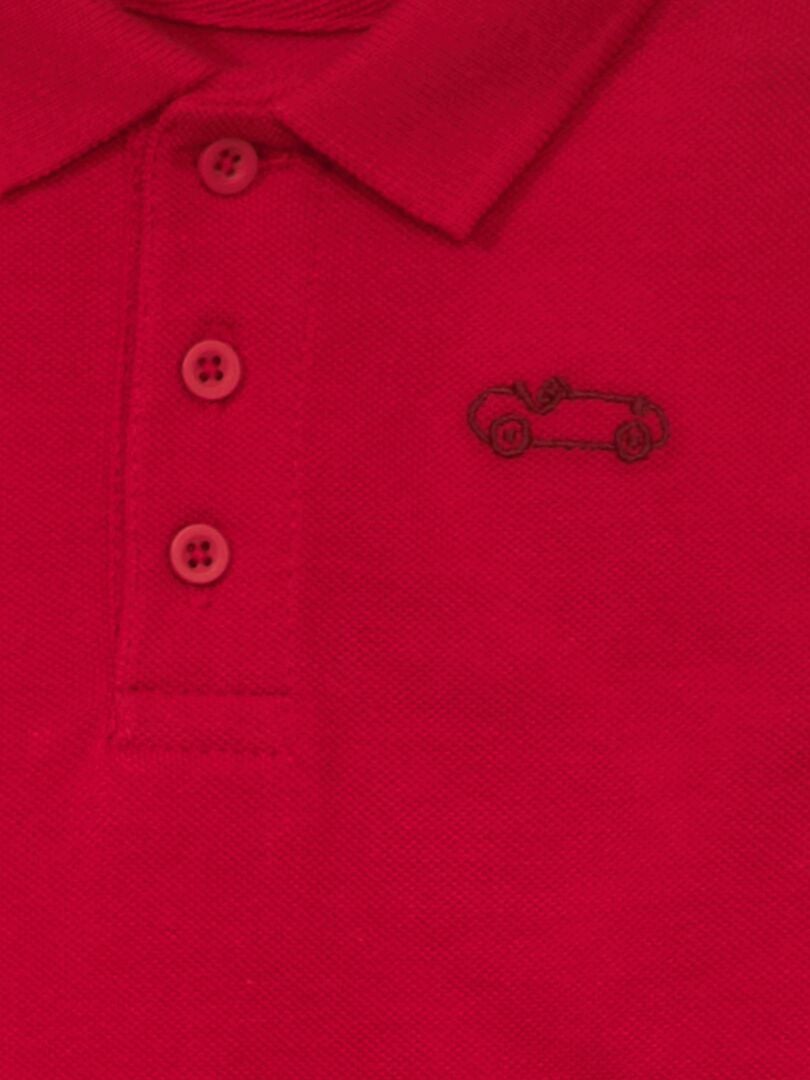 Piqué gebreide poloshirt - ROOD