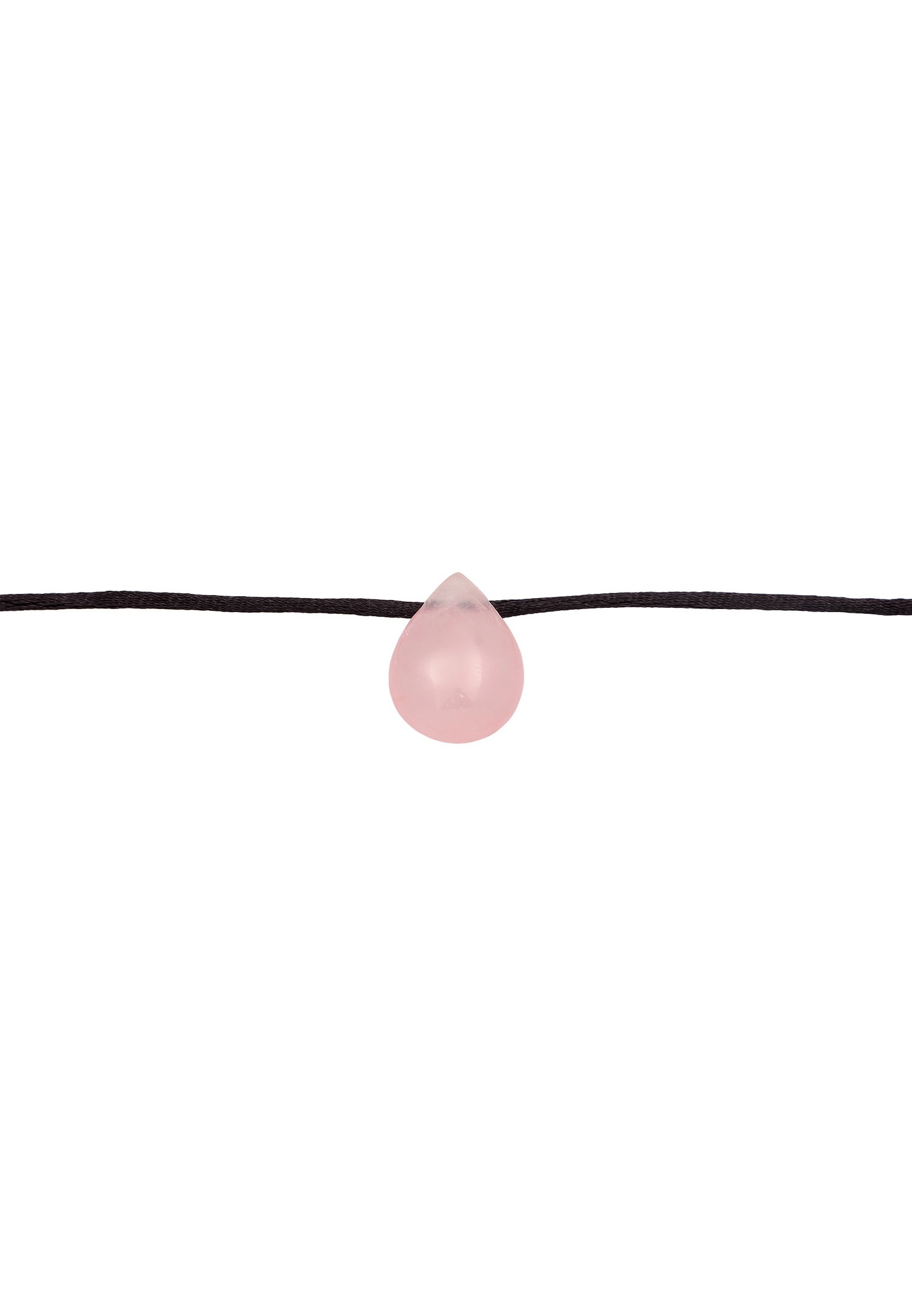 Elli PREMIUM Elli PREMIUM Collier Femmes Choker goutte pendentif en satin avec quartz rose en argent sterling 925 plaqué or