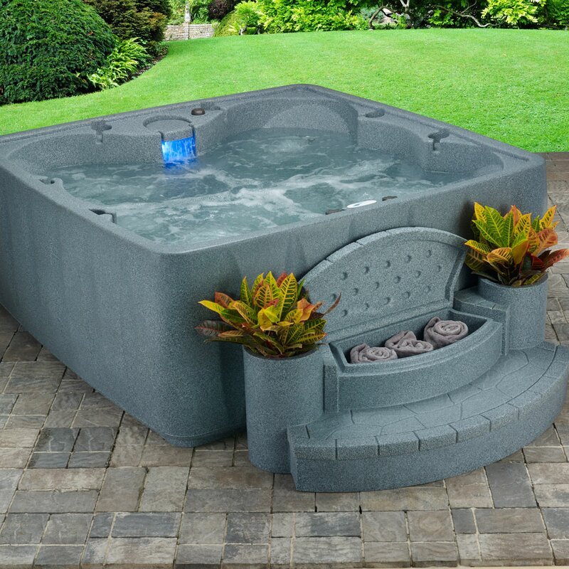Aquarest-kylpylät, Jacuzzi®-pumpuilla, 6 hengelle, 29 hengelle, neliönmuotoiset, plug and play -poreammeet otsonaattorilla