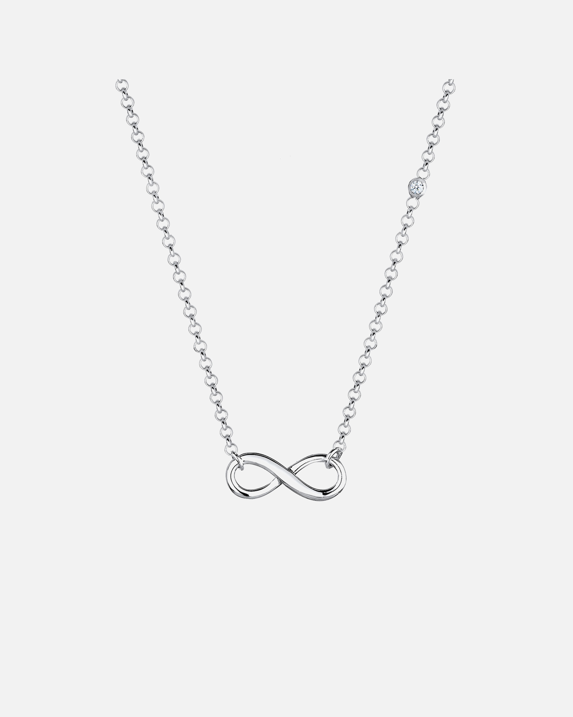 Elli DIAMONDS Femme Pendentif Infinité Symbole et Diamant (0.02 ct.) - (925/1000) Argent
