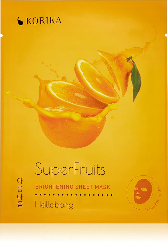 KORIKA SuperFruits Hallabong - 5 skaistinamųjų veido kaukių rinkinys - veido kaukių rinkinys su Hallabong skaistinamuoju efektu už mažesnę kainą.