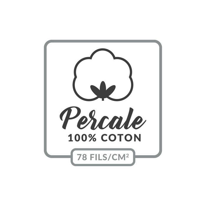 Federa rettangolare 50x70 cm - 100% cotone percalle - Beige