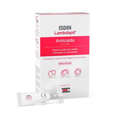 Isdin Lambdapil losjon proti izpadanju las, losjon za spodbujanje rasti las, 20 x 3 ml