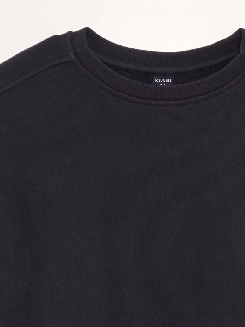 Sudadera polar con bolsillo tipo canguro - NEGRA