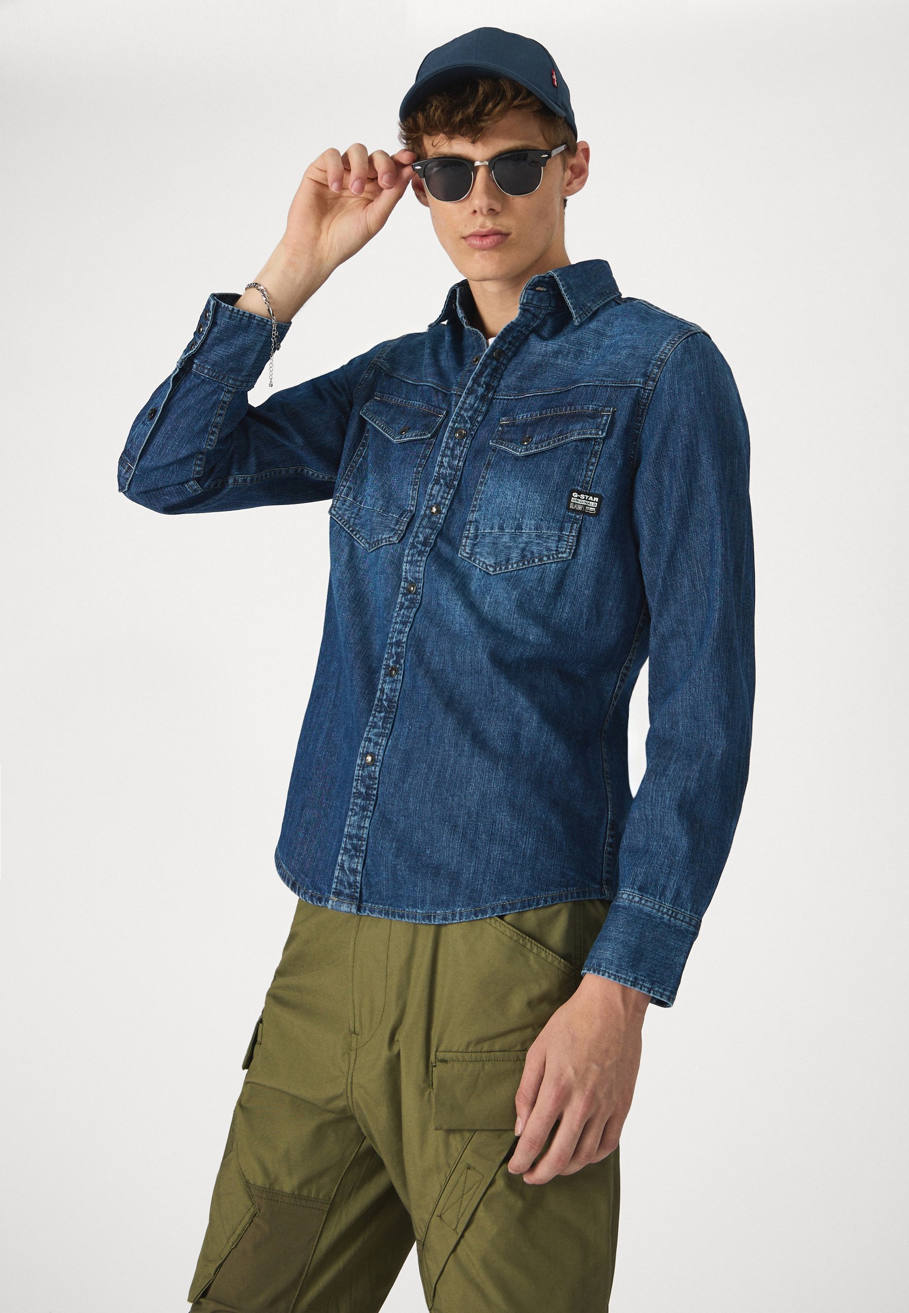 G-STAR DAKOTA SLIM SHIRT LANGÄRMELIG - Hemd - getragen im Wind