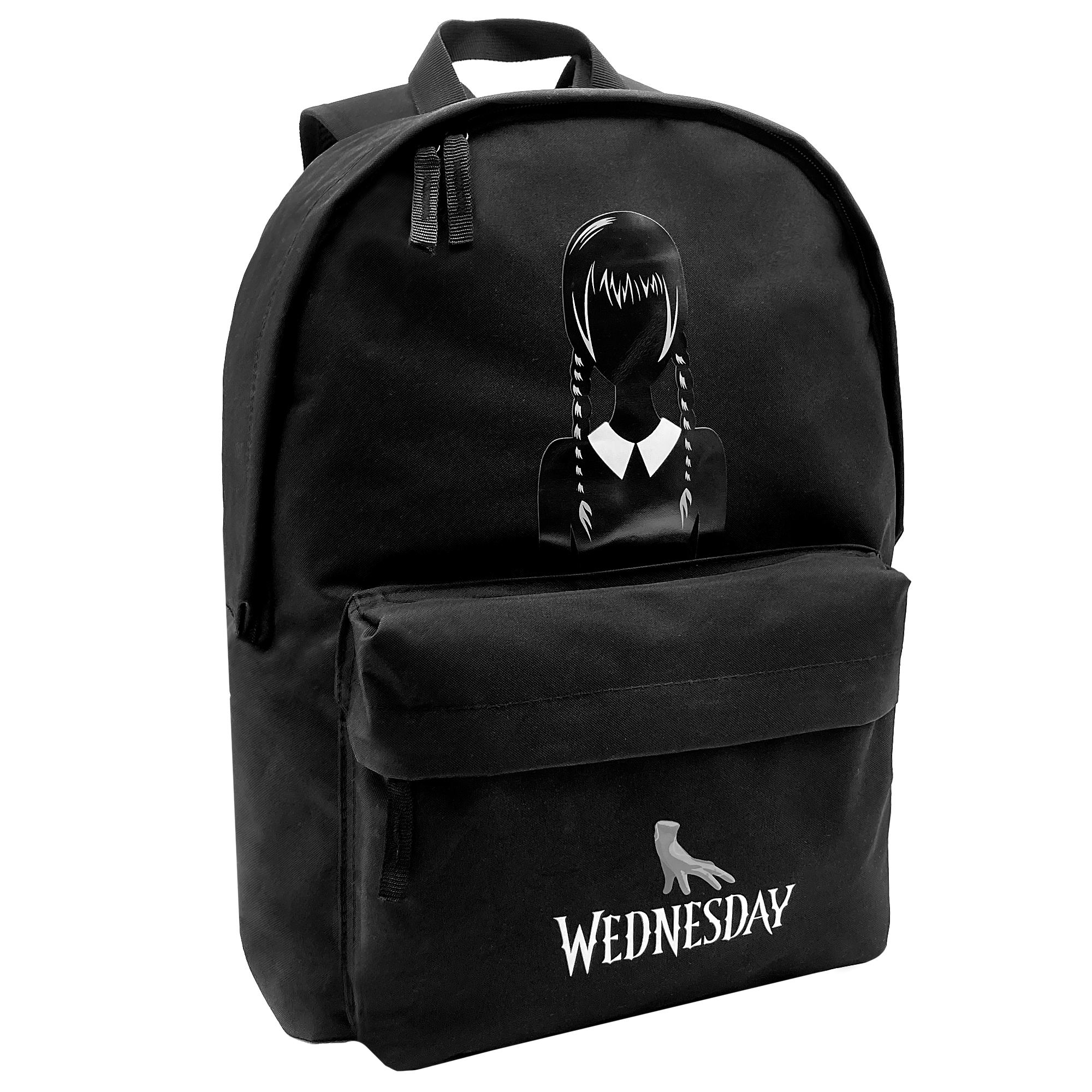  Schoolrugzak + speelgoedtassen trolley met 4 zwenkwielen in Wednesday Addams-stijl