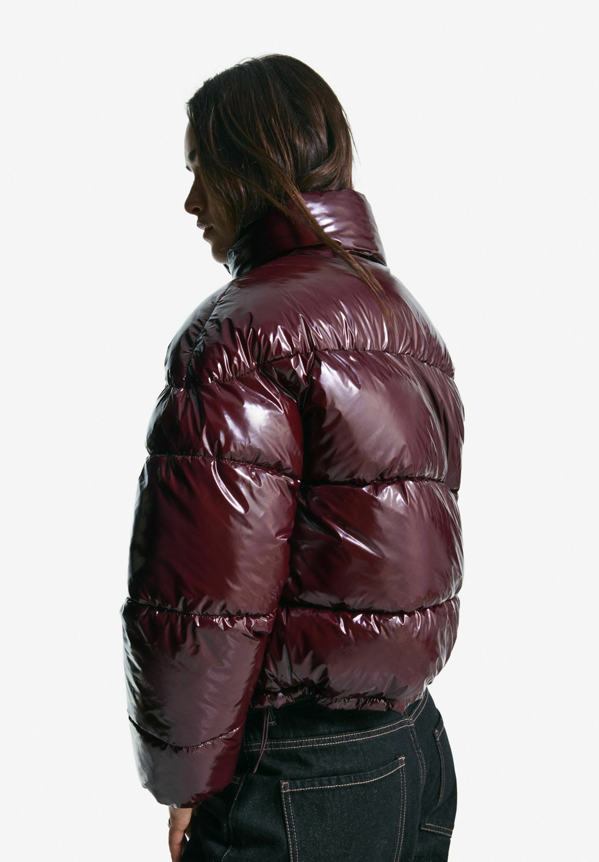 Bershka winterjas - donkerrood
