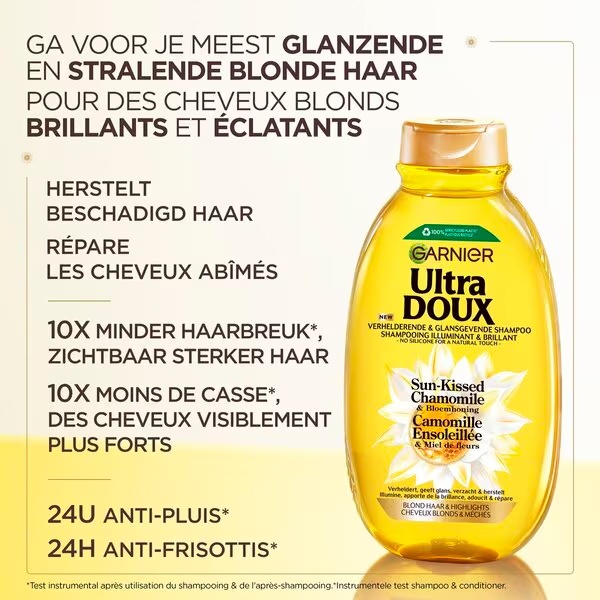 Garnier Ultra Doux šampon s kamilico in cvetličnim medom za blond lase<br>300 ml