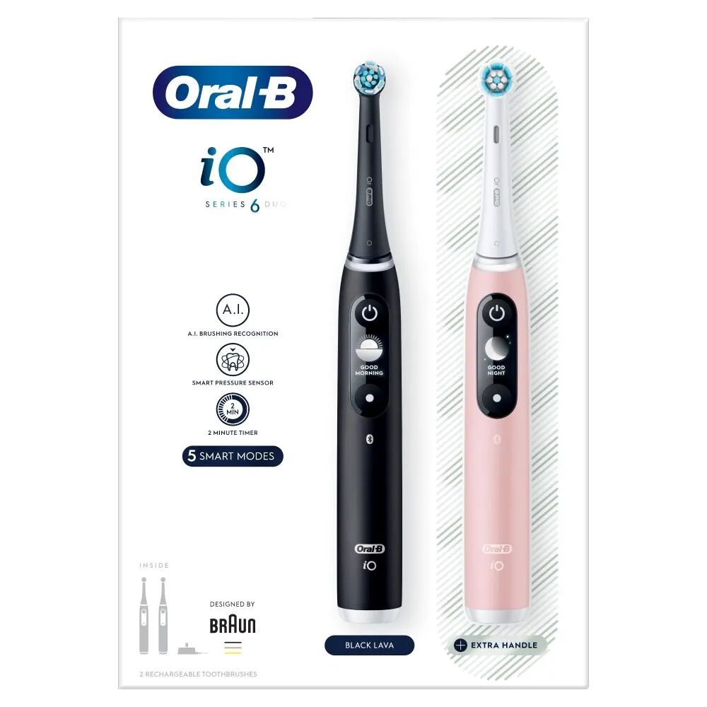 Oral-B iO Series 6 Duo Black & Pink Sand Zestaw szczoteczek elektrycznych