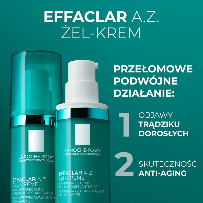 „La Roche-Posay Effaclar AZ“ gelinis kremas nuo spuogų pažeistos odos trūkumų