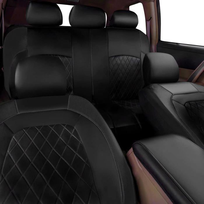 Juego de 9 fundas universales de cuero sintético para asientos de coche, accesorios para el interior del coche, SUV, coche