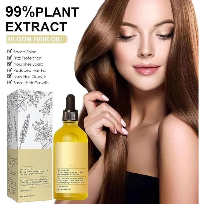 Aceite para el cuidado y crecimiento del cabello, para un crecimiento capilar muy rápido con aceite de romero (2 unidades)