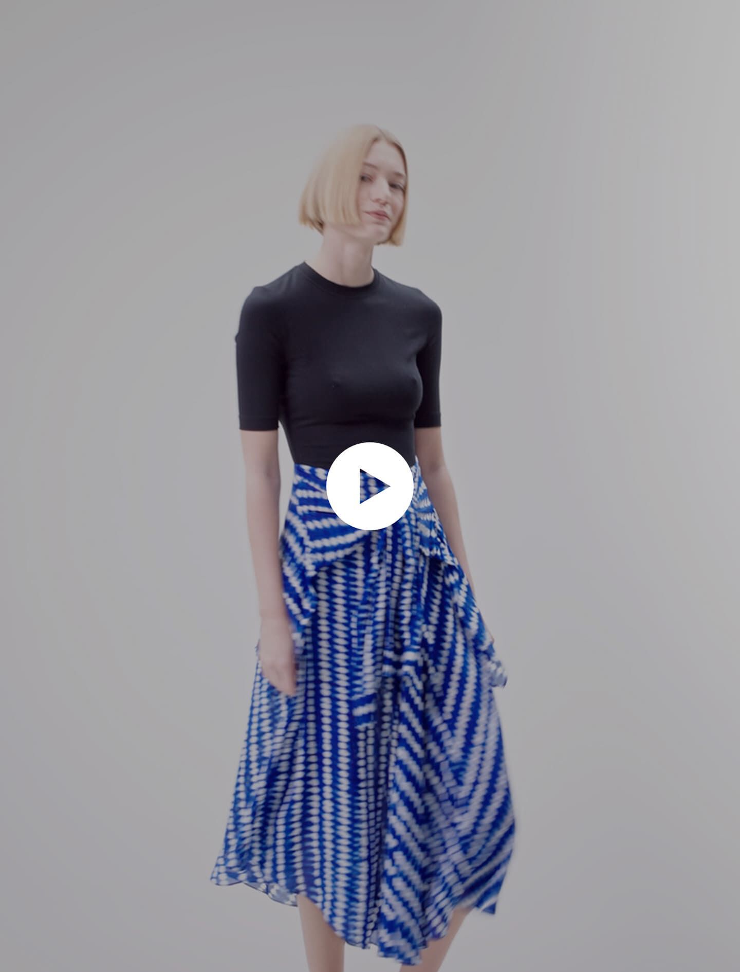 Lange jurk met 2-in-1 effect - tie-dye print, blauwe drop