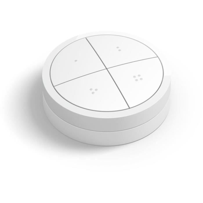 Mando a distancia con interruptor de dial táctil - PHILIPS HUE - Blanco - Controla varias habitaciones - Compatible con Alexa - Para interiores