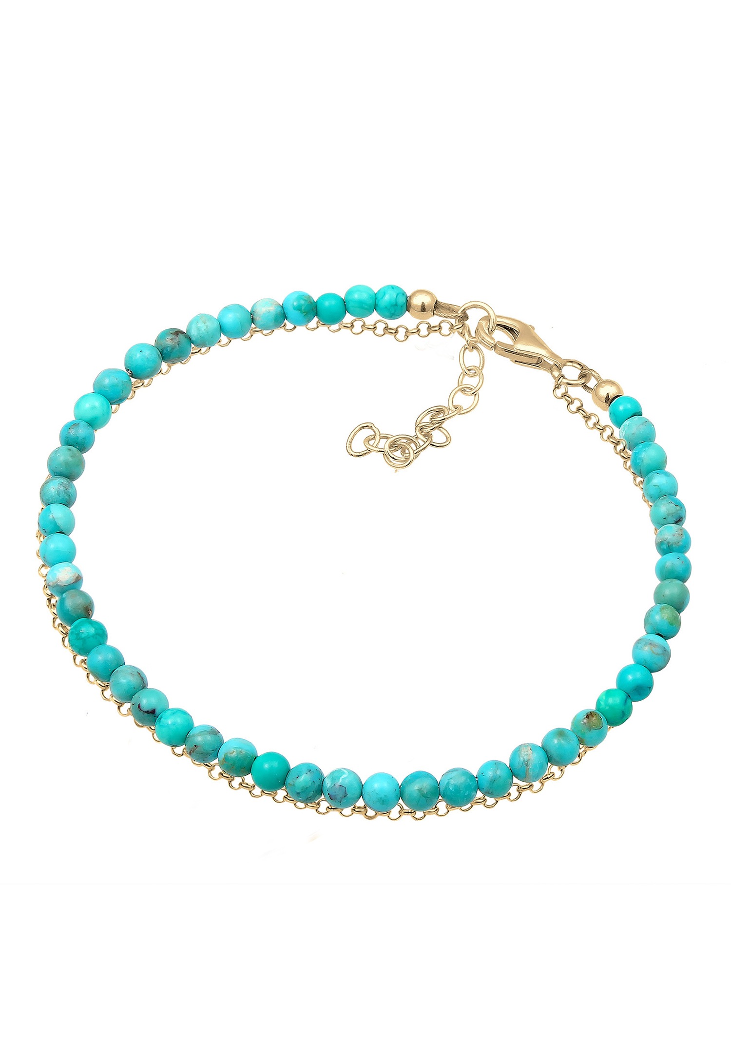 Elli Dames Couche Howlith Perles de pierres précieuses Boho en argent sterling 925 plaqué or